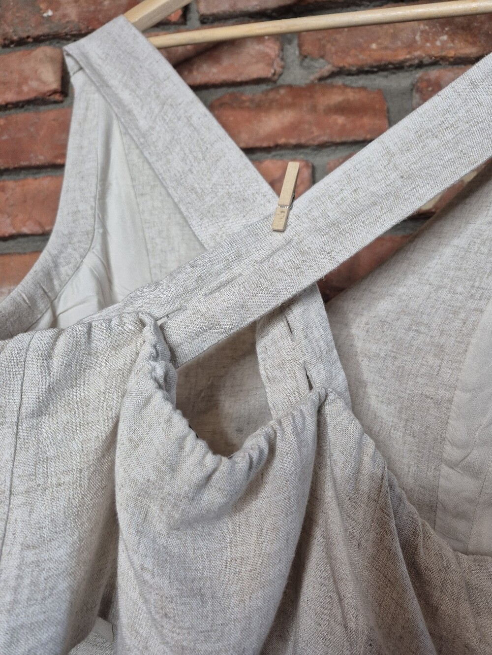 Abercrombie & Fitch Linen Blend Waistcoat Vest XL Oatmeal - Picture 7 of 8